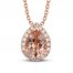 Le Vian Morganite & Diamond Necklace 1/8 ct tw 14K Stawberry Gold 18"