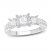 Three-Stone Diamond Engagement Ring 1 ct tw Princess/Round 10K White Gold