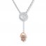 Hamsa Necklace 1/20 ct tw Diamonds Sterling Silver/10K Gold