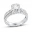 Diamond Engagement Ring 1-1/2 ct tw Radiant/Round 14K White Gold