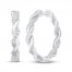 Circle of Gratitude Diamond Hoop Earrings 1/4 ct tw Round-cut 10K White Gold