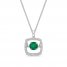 Unstoppable Love Emerald & Diamond Necklace 1/10 ct tw Round-Cut Sterling Silver 19"