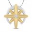 True North Diamond Star Necklace 1/15 ct tw 10K Yellow Gold/Sterling Silver 16"