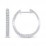 Diamond Hoop Earrings 1/4 ct tw 10K White Gold