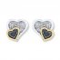 Heart Earrings 1/10 ct tw Diamonds Sterling Silver/10K Gold