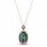 Le Vian Aquaprase & Diamond Necklace 1/4 ct tw 14K Strawberry Gold 18"