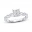 Multi-Diamond Engagement Ring 5/8 ct tw Princess/Round 14K White Gold