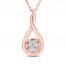 Diamond Twist Necklace 1/5 ct tw Round-cut 10K Rose Gold 18"