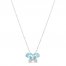 Le Vian Blue Topaz Butterfly Necklace 1/10 ct tw Diamonds 14K Vanilla Gold 18"