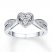 Heart Ring Diamond Accents 10K White Gold