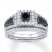 Black & White DiamondBridal Set 7/8 ct tw 10K White Gold