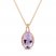 Amethyst & Diamond Necklace 1/8 ct tw Oval/Round-Cut 10K Rose Gold 18"