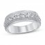 Men's Diamond Wedding Band 1-1/2 ct tw Round-cut 10K White Gold