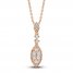 Diamond Necklace 1/4 ct tw Round-cut 10K Rose Gold 18"