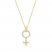 Diamond Female Symbol Necklace 1/4 ct tw Round/Baguette 10K Yellow Gold 18"