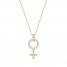 Diamond Female Symbol Necklace 1/4 ct tw Round/Baguette 10K Yellow Gold 18"