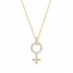 Diamond Female Symbol Necklace 1/4 ct tw Round/Baguette 10K Yellow Gold 18"