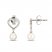 Cultured Pearl Drop Heart Earrings Sterling Silver