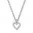 Diamond Heart Necklace 1/4 ct tw Round-cut 10K White Gold
