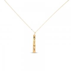 Cartouche Necklace 10K Yellow Gold 18"