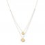 Disc Layered Necklace 14K Yellow Gold 16" to 18" Adjustable