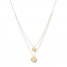 Disc Layered Necklace 14K Yellow Gold 16" to 18" Adjustable