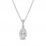 Forever Connected Diamond Necklace 1/4 ct tw Round/Pear 10K White Gold 18"