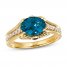 Le Vian Blue Topaz Ring 1/4 ct tw Diamonds 14K Honey Gold