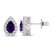 Amethyst & White Lab-Created Sapphire Earrings Sterling Silver