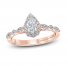 Monique Lhuillier Bliss Diamond Engagement Ring 7/8 ct tw Pear & Round-cut 18K Rose Gold