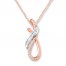 Diamond Necklace 1/5 ct tw Round/Baguette 10K Two-Tone Gold