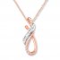 Diamond Necklace 1/5 ct tw Round/Baguette 10K Two-Tone Gold
