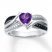 Amethyst Heart Ring Diamond Accents Sterling Silver