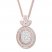 Diamond Oval Necklace 1/4 ct tw Round-cut 10K Rose Gold