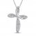 Diamond Cross Necklace 1/20 ct tw Sterling Silver 18"