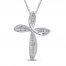 Diamond Cross Necklace 1/20 ct tw Sterling Silver 18"