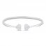 Diamond Heart Bangle Bracelet Sterling Silver