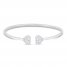 Diamond Heart Bangle Bracelet Sterling Silver