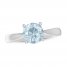 Aquamarine Solitaire Ring Sterling Silver