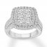 Diamond Engagement Ring 2 ct tw Round-cut 10K White Gold