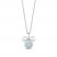 Disney Treasures Mickey Mouse Lab-Created Opal & Diamond Necklace Sterling Silver 17"