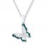 Butterfly Necklace 1/15 ct tw Diamonds Sterling Silver