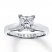Leo Diamond Artisan Ring 1-1/2 Ct Princess-cut 14K White Gold
