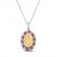 Lab-Created Ruby & White Lab-Created Sapphire Mary Necklace Sterling Silver/10K Yellow Gold 18"