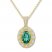 Lab-Created Emerald Necklace 10K Yellow Gold