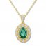 Lab-Created Emerald Necklace 10K Yellow Gold