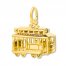 San Francisco Cable Car Red Enamel 14K Yellow Gold Charm
