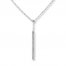 Diamond Bar Necklace 1/8 ct tw Round-cut Sterling Silver