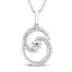 Encircled by Love Diamond Necklace 1/3 ct tw Round-cut 10K White Gold 18"