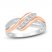 Diamond Bypass Ring 1/3 ct tw Round-cut 10K Rose Gold & Sterling Silver